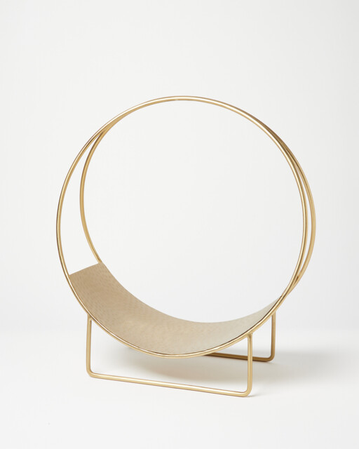Gold Tone Hammered Metal Log Holder