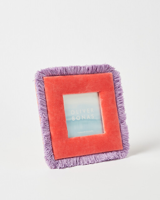 "Issey Fringed Red Photo Frame 4x4"""