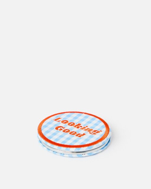 Looking Good Gingham Compact Mirror