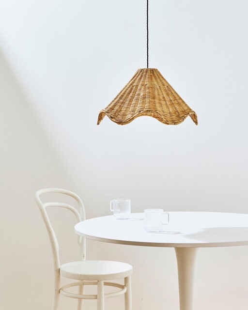 Flor Wavy Rattan Woven Lamp Shade