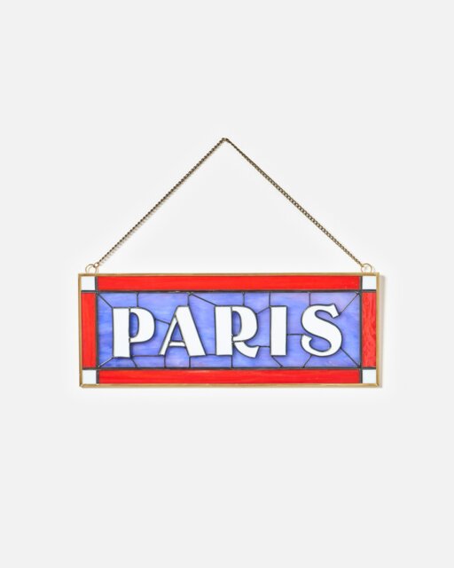 Red & Blue Paris Stained Glass Wall Art