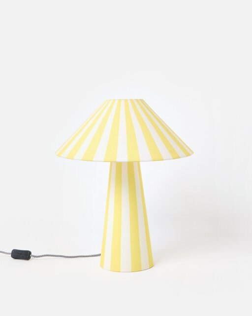 Catalana Yellow & White Stripe Table Lamp