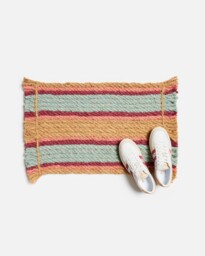 Pink & Blue Striped Doormat