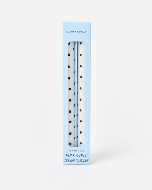 Polka Dot Dinner Candles Set of Two