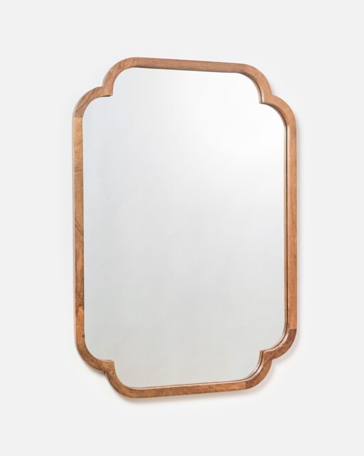 Safira Over The Mantel Wooden Wall Mirror