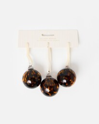 Bown Tortoiseshell Glass Baubles Set of Three