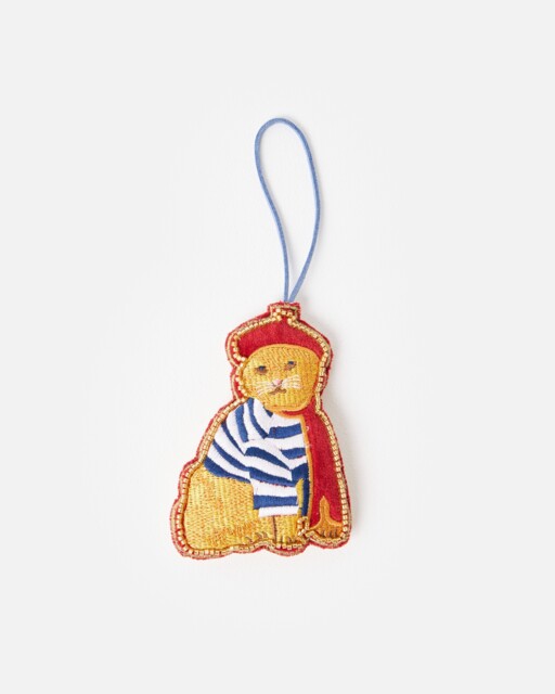 French Cat Embellished Christmas Tree Decoration