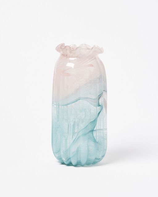 Ione Pink Swirl Tall Glass Vase