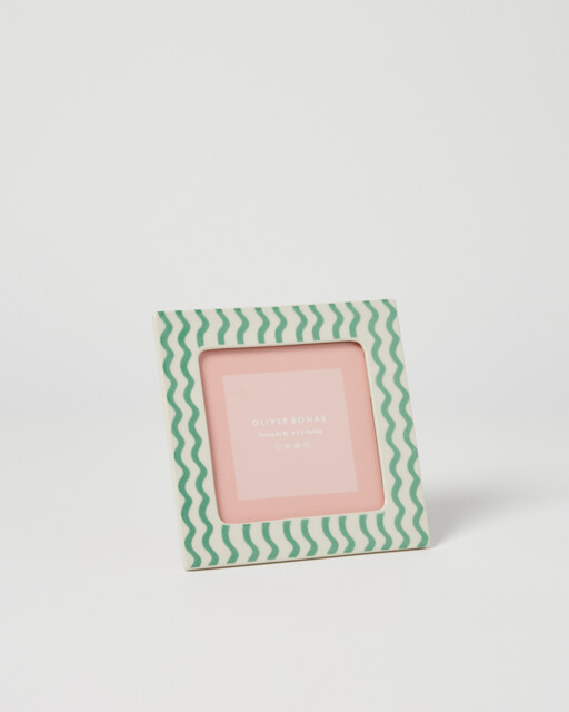"Taira Green Ceramic Photo Frame 4x4"""