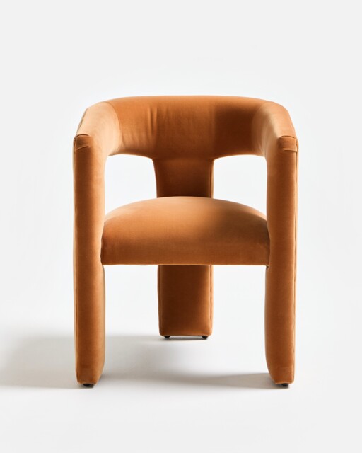 Tress Caramel Velvet Armchair