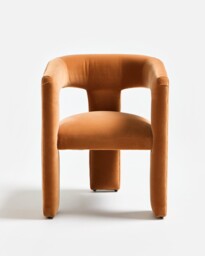 Tress Caramel Velvet Armchair