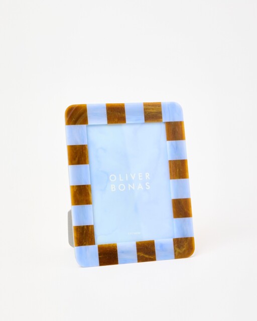 "Alyssa Blue & Brown Photo Frame 5x7"""