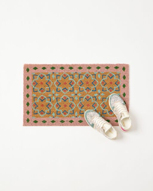 Tile Geometric Pink Doormat Small