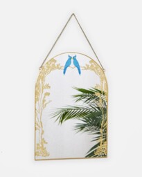 Manon Bird Gold Tone Hanging Wall Mirror