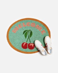 Welcome Cherries Round Doormat