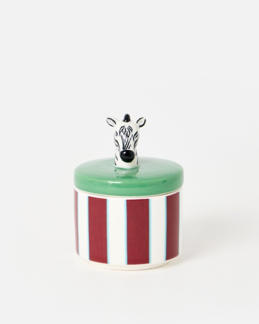 Zebra Striped Ceramic Scented Candle