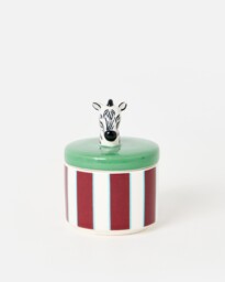 Zebra Striped Ceramic Scented Candle