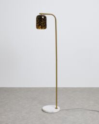 Tortuga Glass Shade Gold & Marble Floor Lamp
