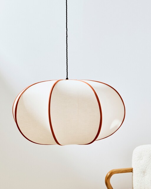 Paloma Oval Brown Fabric Pendant Lamp Shade