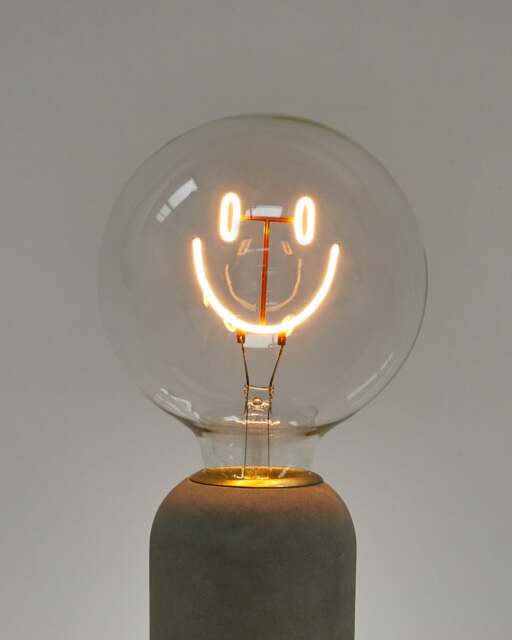 Yellow Happy Face E27 2W LED Light Bulb