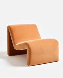 Pambo Caramel Velvet Lounge Chair