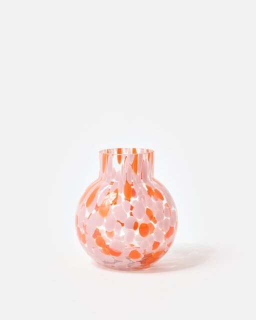 Rubi Pink & Orange Speckle Glass Vase