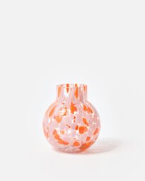 Rubi Pink & Orange Speckle Glass Vase