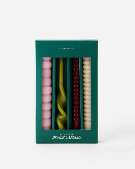 Winter Twirls and Swirls Candles Set of Four
