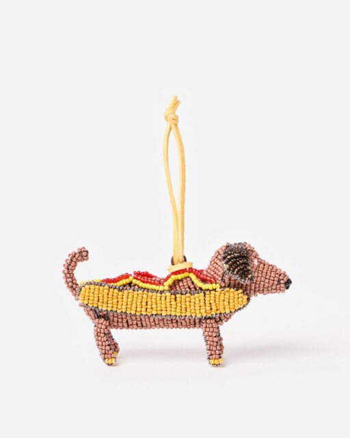 Sausage Dog Beaded Christmas Tree Decoration