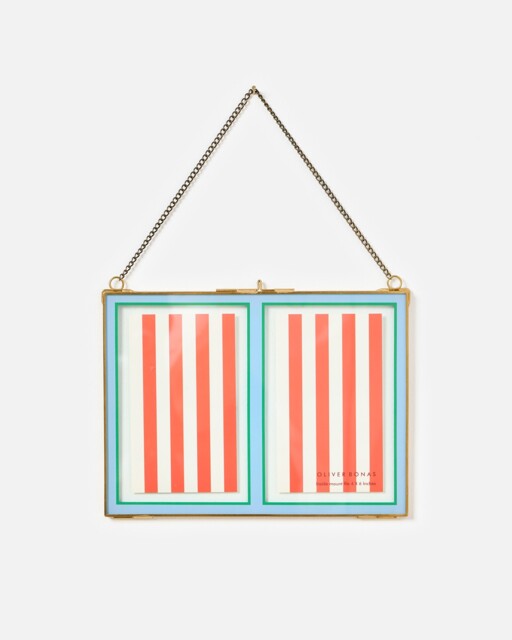"Colour Block Double Hanging Photo Frame 6x4"""
