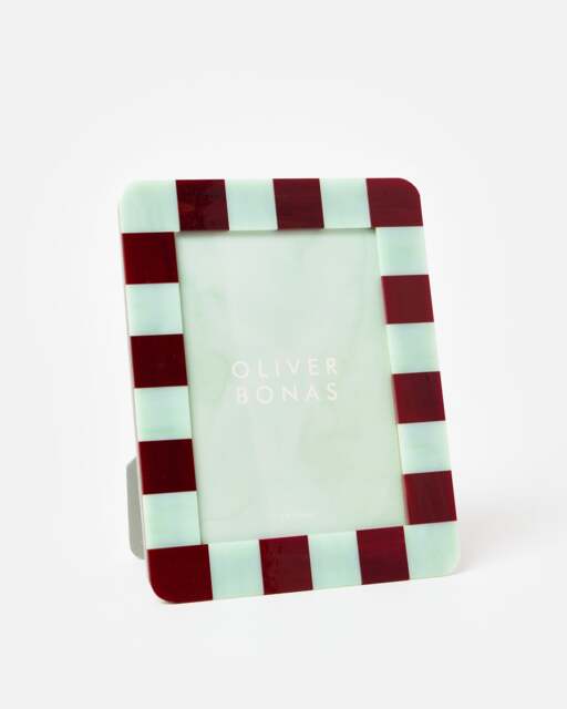 "Alyssa Green & Burgundy Photo Frame 5x7"""