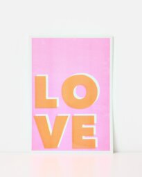 Love Pink & Orange Wall Art Print
