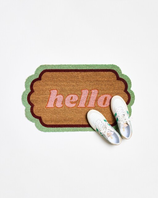 Hello Scalloped Doormat