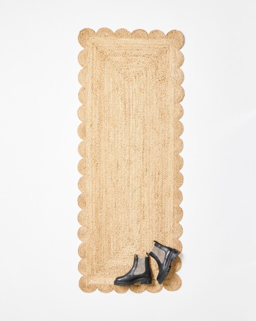 Scalloped Jute Runner Rug 200x80cm