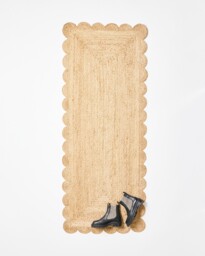 Scalloped Jute Runner Rug 200x80cm