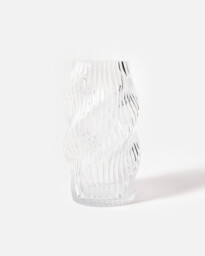 Zuhur Clear Ribbed Glass Vase