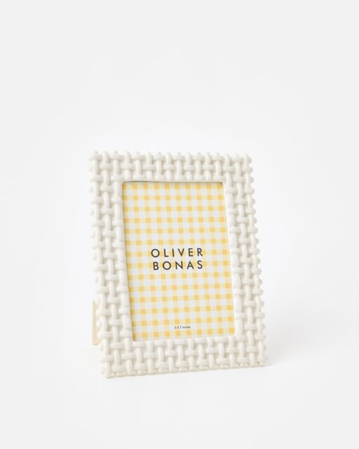 "Marca White Lattice Photo Frame 5x7"""