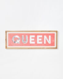 Queen Pink Sequin Framed Wall Art