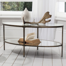 Gallery Interiors Hudson Oval Coffee Table in Aged Bronze - thumbnail 2