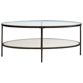 Gallery Interiors Hudson Oval Coffee Table in Aged Bronze - thumbnail 1
