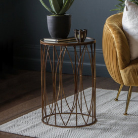 Gallery Interiors Highgate Side Table in Antique Gold - thumbnail 2
