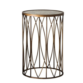 Gallery Interiors Highgate Side Table in Antique Gold - thumbnail 1