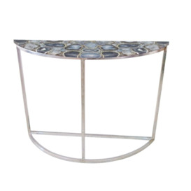 Libra Interiors Agate Crescent Console Table in Nickel - thumbnail 1