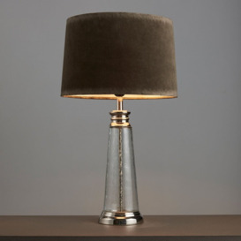 Olivia's Waverly Velvet & Glass Table Lamp / Grey - thumbnail 2