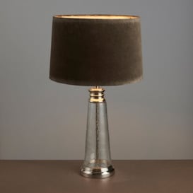 Olivia's Waverly Velvet & Glass Table Lamp / Grey - thumbnail 3