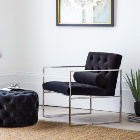 Gallery Interiors Hudson Living Sergio Velvet Occasional Chair / Black - thumbnail 3