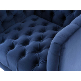 Libra Urban Botanic Collection - Arya Button Detail Occasional Chair Blue Velvet - thumbnail 2