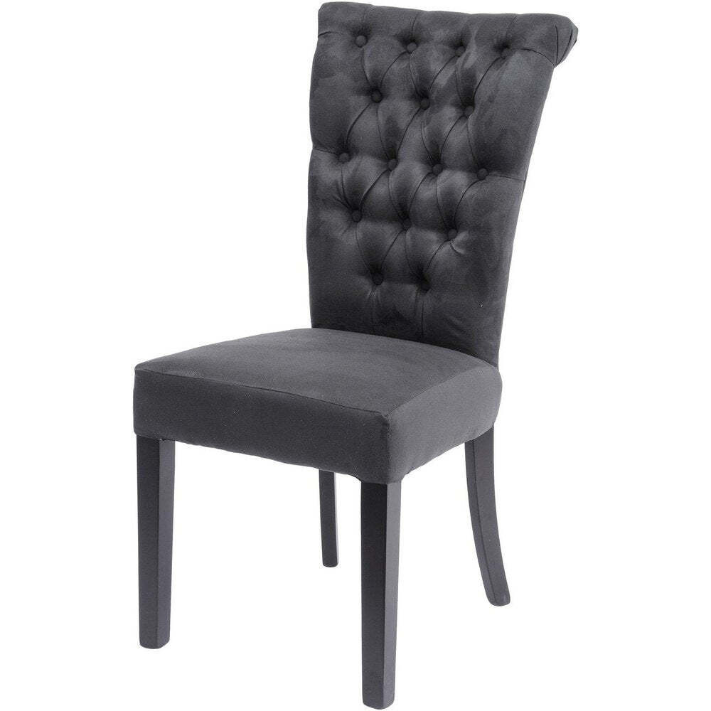 Libra Interiors Jansen Buttonback Dining Chair Dark Grey - image 1