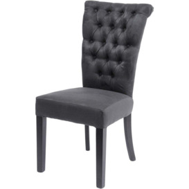 Libra Interiors Jansen Buttonback Dining Chair Dark Grey
