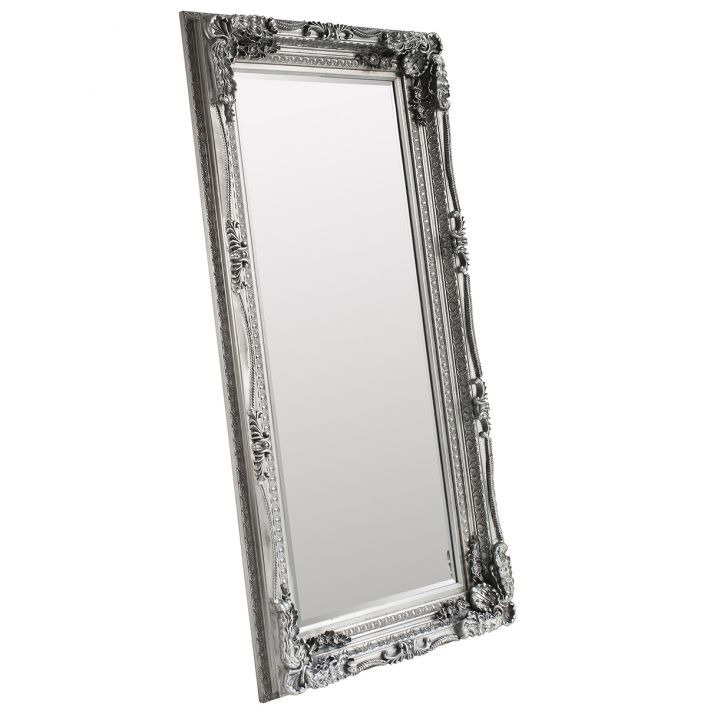 Gallery Interiors Carved Louis Leaner Mirror in Silver - image 1